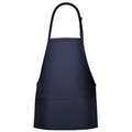 F10XL Navy Blue X-Large Bib Apron w/ 3 Pockets & Slider Adjustment